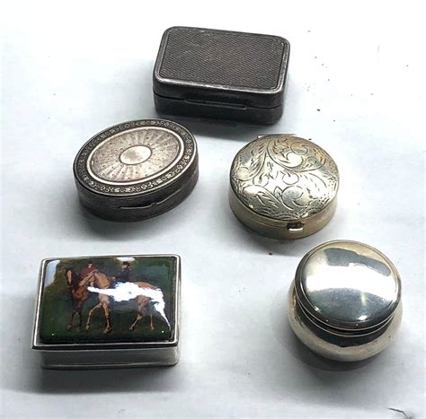 old metal silver pill box leaves|vintage pill boxes.